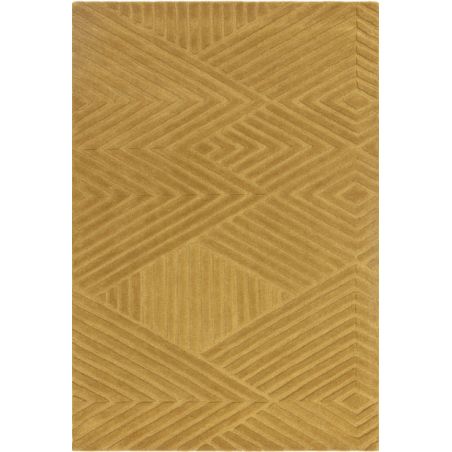 Tapis moderne en relief en laine ocre Halifax