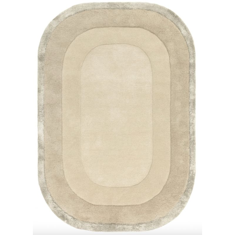 Tapis ovale en laine et viscose Sable Hugh
