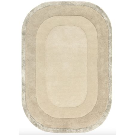 Tapis ovale en laine et viscose Sable Hugh