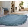 Tapis ovale en laine et viscose Bleu Hugh