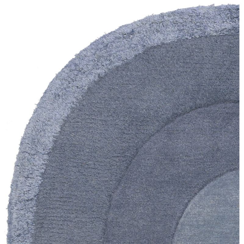 Tapis ovale en laine et viscose Bleu Hugh