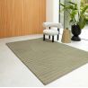 Tapis moderne motifs ronds en relief laine vert sauge Honiara ambiance