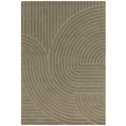 Tapis moderne motifs ronds en relief laine vert sauge Honiara