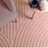 Tapis moderne motifs ronds en relief laine rose blush Honiara SALON