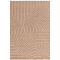 Tapis moderne motifs ronds en relief laine rose blush Honiara