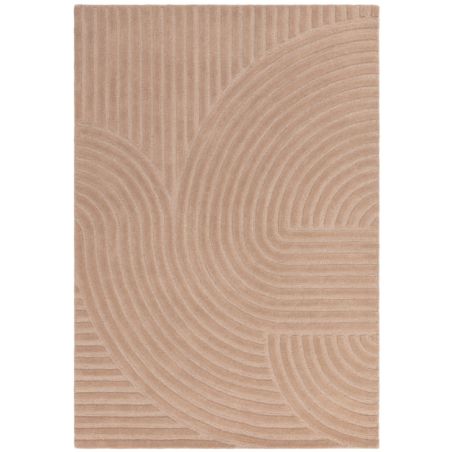 Tapis moderne motifs ronds en relief laine rose blush Honiara