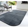 Tapis de salon forme originale Altaï noir et gris