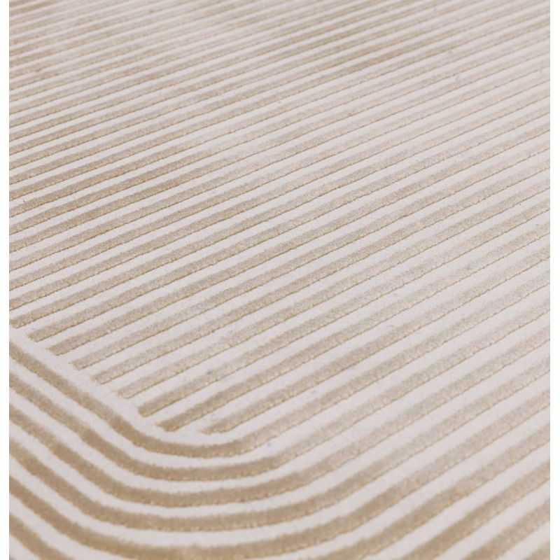 Tapis de salon forme originale Altaï crème et or