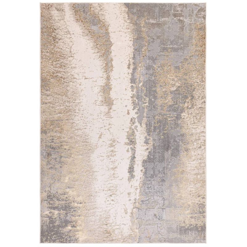 Tapisde salon contemporain polyester Cliff Gris beige Angara