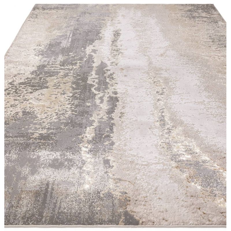 Tapisde salon contemporain polyester Cliff Gris beige Angara