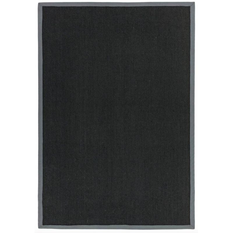 Tapis en sisal noir bordure grise Sarcelle