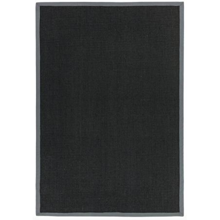 Tapis en sisal noir bordure grise Sarcelle