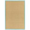 Tapis en sisal beige bordure turquoise Sarcelle