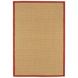 Tapis en sisal beige bordure rouge Sarcelle