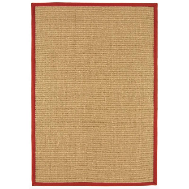 Tapis en sisal beige bordure rouge Sarcelle