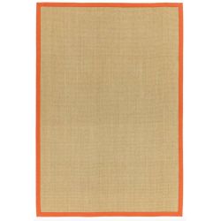 Tapis en sisal beige bordure orange Sarcelle