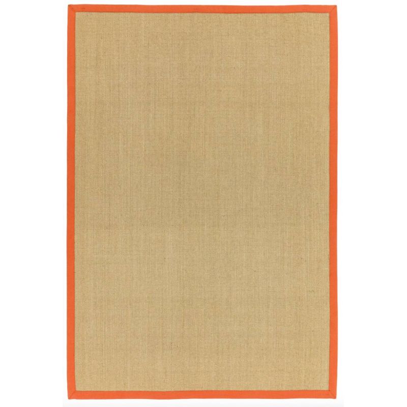 Tapis en sisal beige bordure orange Sarcelle