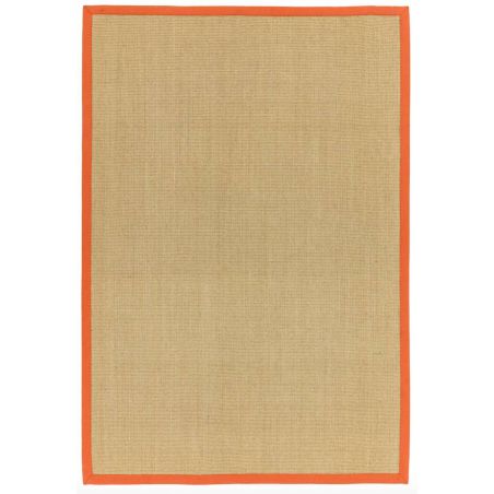 Tapis en sisal beige bordure orange Sarcelle