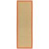 Tapis de couloir en sisal beige bordure orange Sarcelle