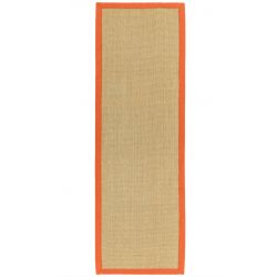 Tapis de couloir en sisal beige bordure orange Sarcelle