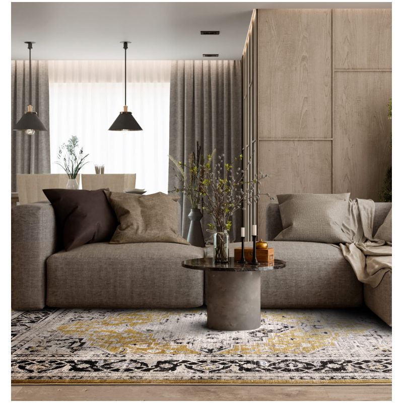 Tapis classique polyester motifs persans Gold Signature salon