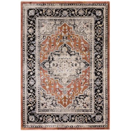 Tapis classique polyester motifs persans Terracotta Signature