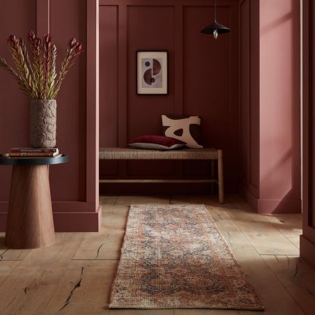 Tapis en jute naturel motifs traditionnels multicolores Miley