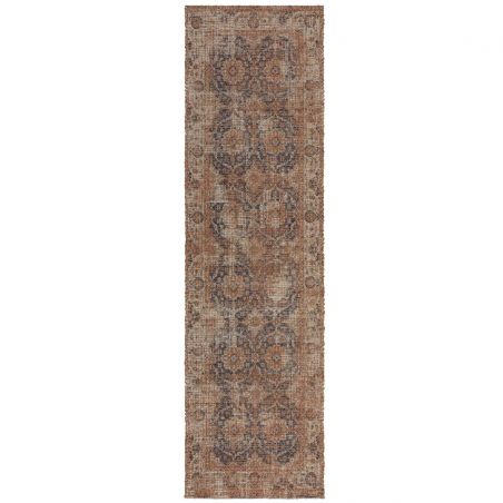 Tapis en jute naturel motifs traditionnels multicolores Miley