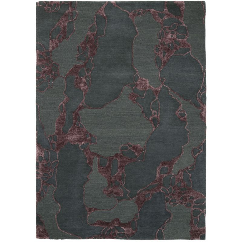 Tapis de salon Design effet Marbre Arco Bordeaux