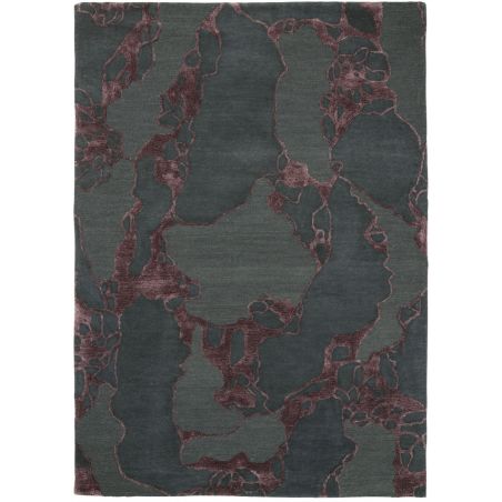 Tapis de salon Design effet Marbre Arco Bordeaux