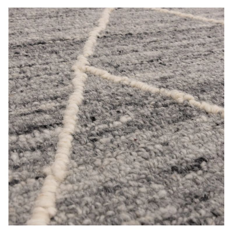 Tapis en laine naturelle motifs losanges blancs Nashville