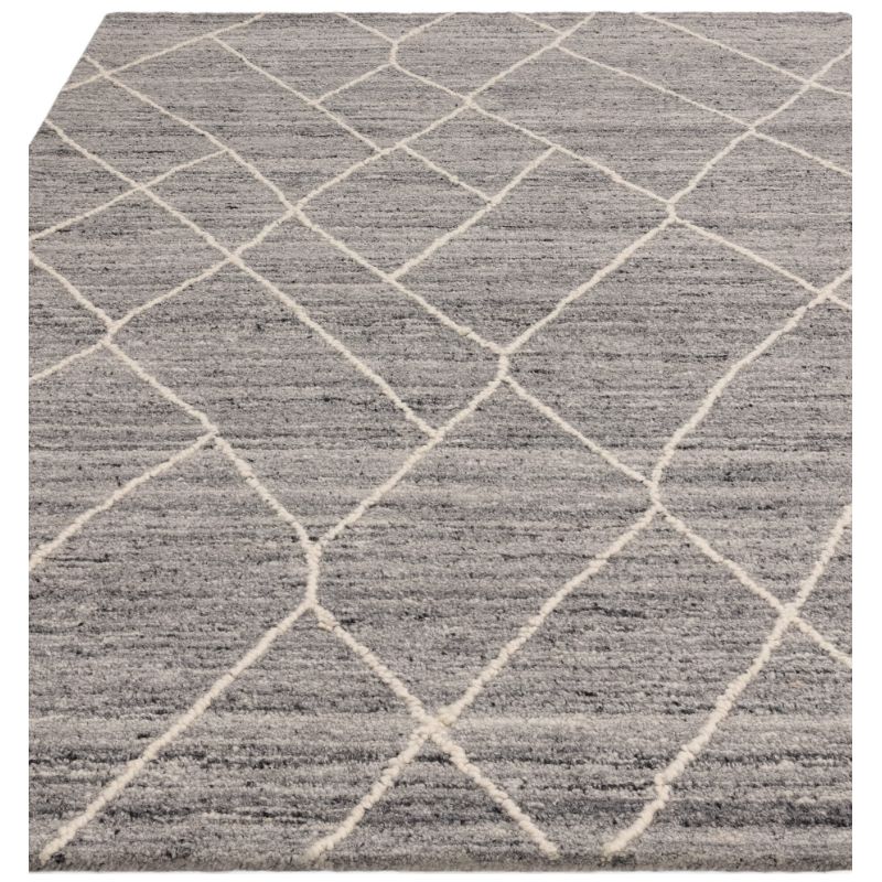 Tapis en laine naturelle motifs losanges blancs Nashville