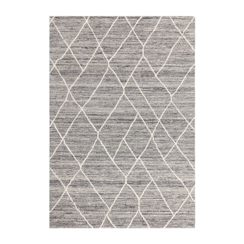 Tapis en laine naturelle motifs losanges blancs Nashville