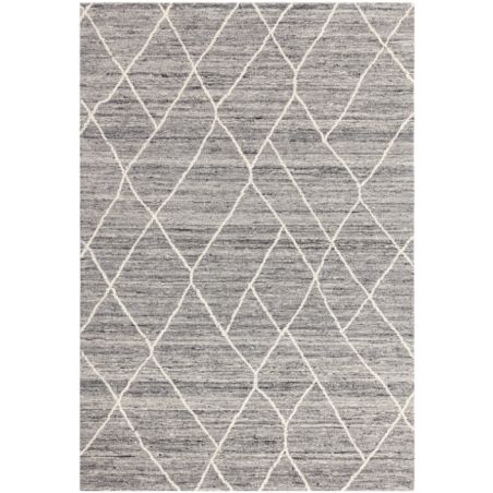 Tapis en laine naturelle motifs losanges blancs Nashville