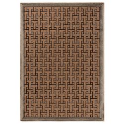 Tapis indoor/outdoor 100% PET Monogram Light Brown