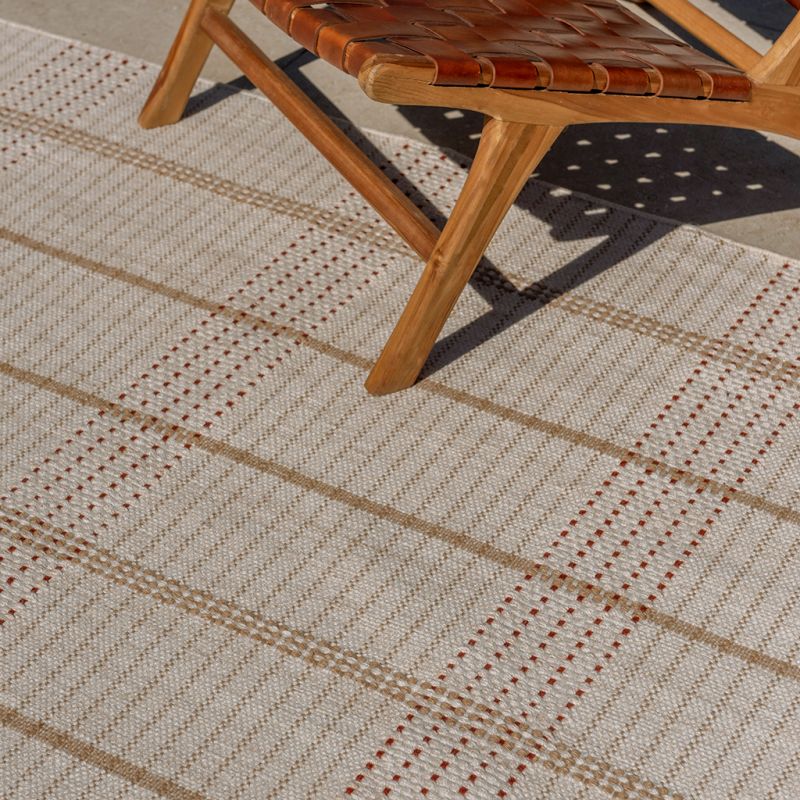 Tapis indoor/outdoor 100% PET Zona Stitch terra