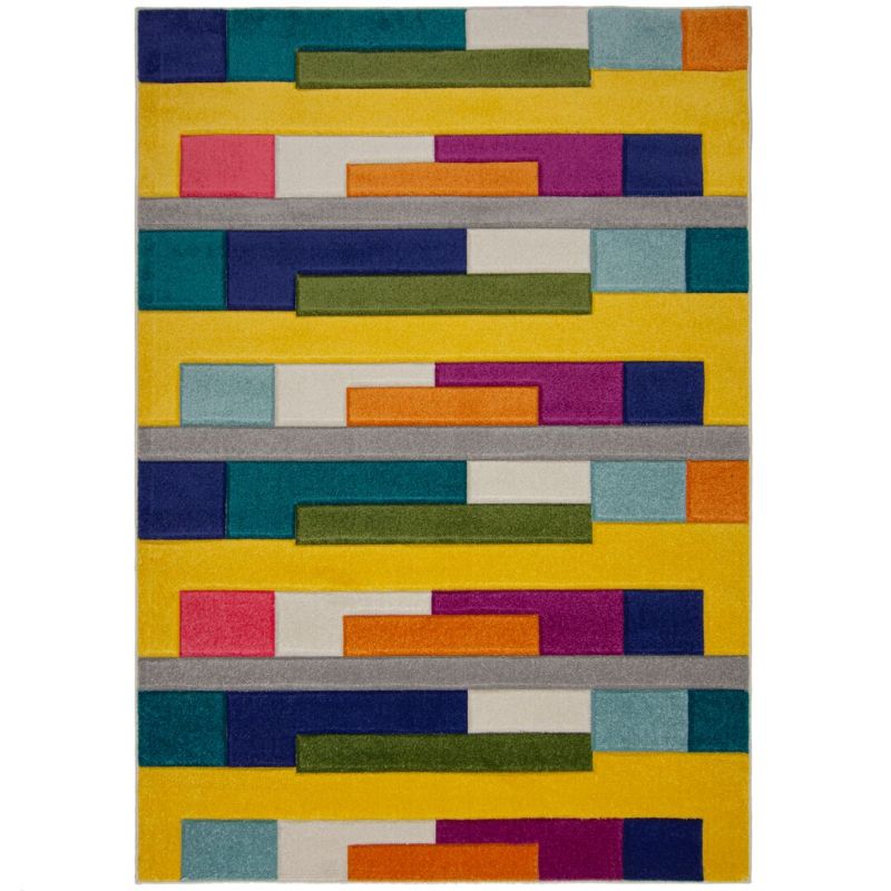 Tapis de salon design multicolore Mambo