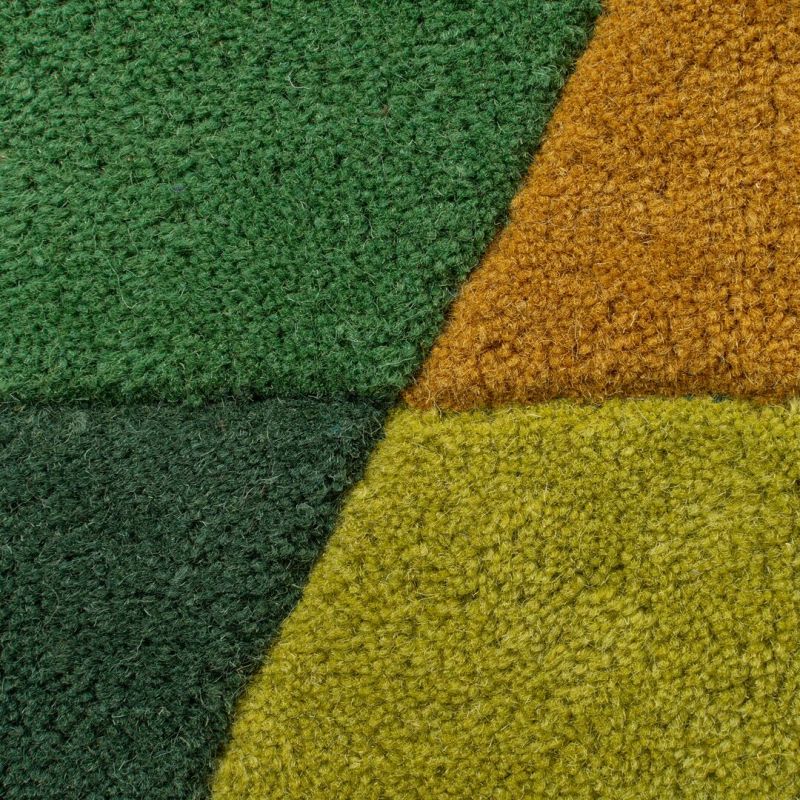 Tapis géométrique pure laine Prism Vert