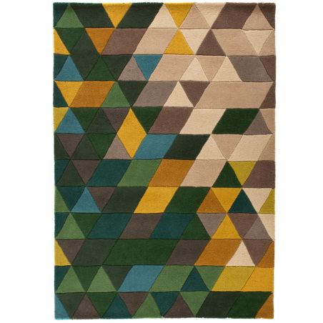 Tapis géométrique pure laine Prism Vert