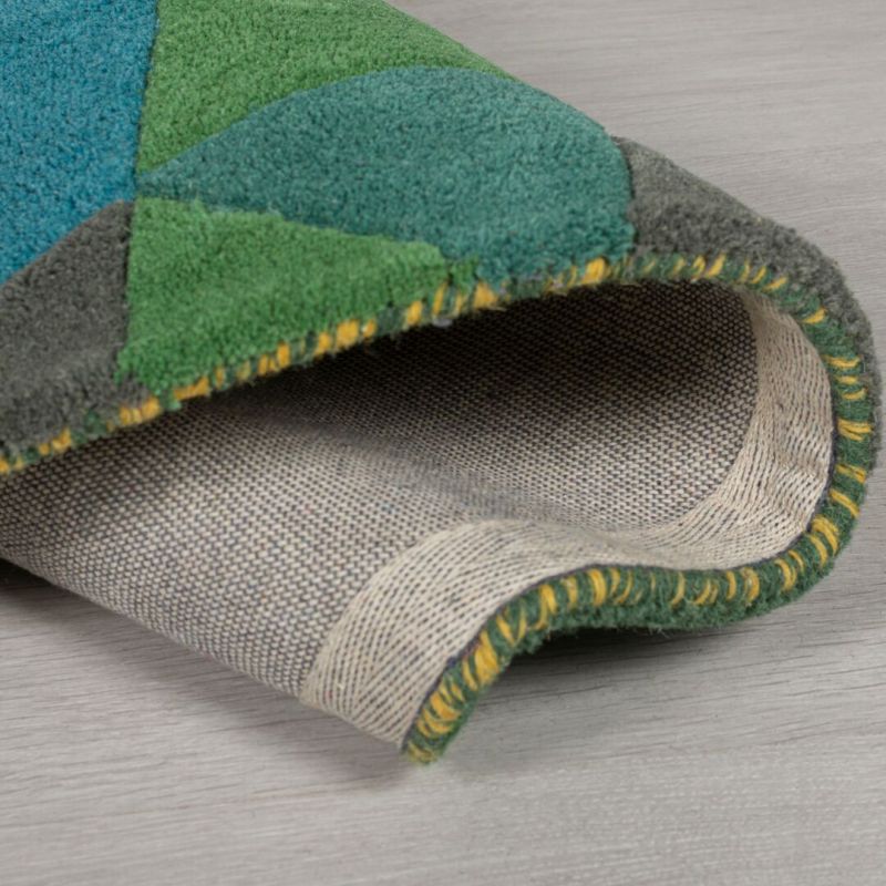 Tapis géométrique pure laine Prism Vert