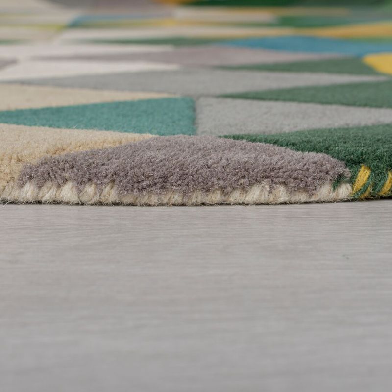 Tapis géométrique pure laine Prism Vert