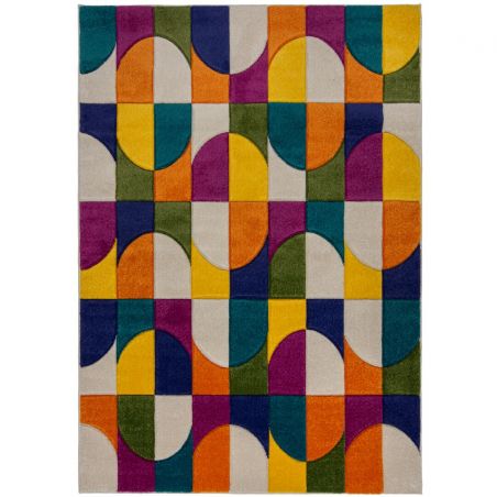 Tapis de salon design multicolore Chacha