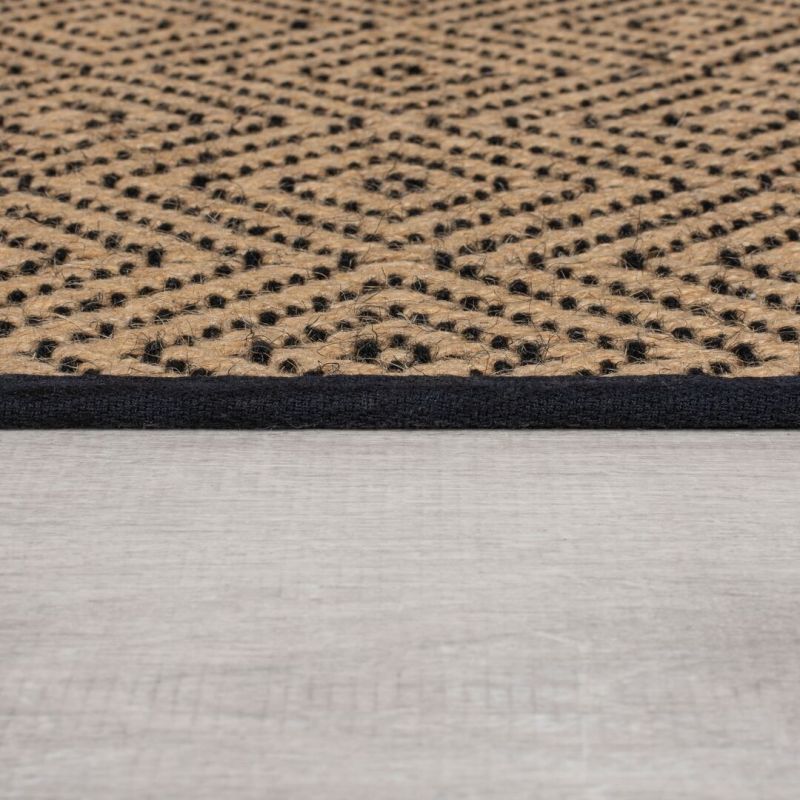 Tapis en jute mélangé noir Diamond coté