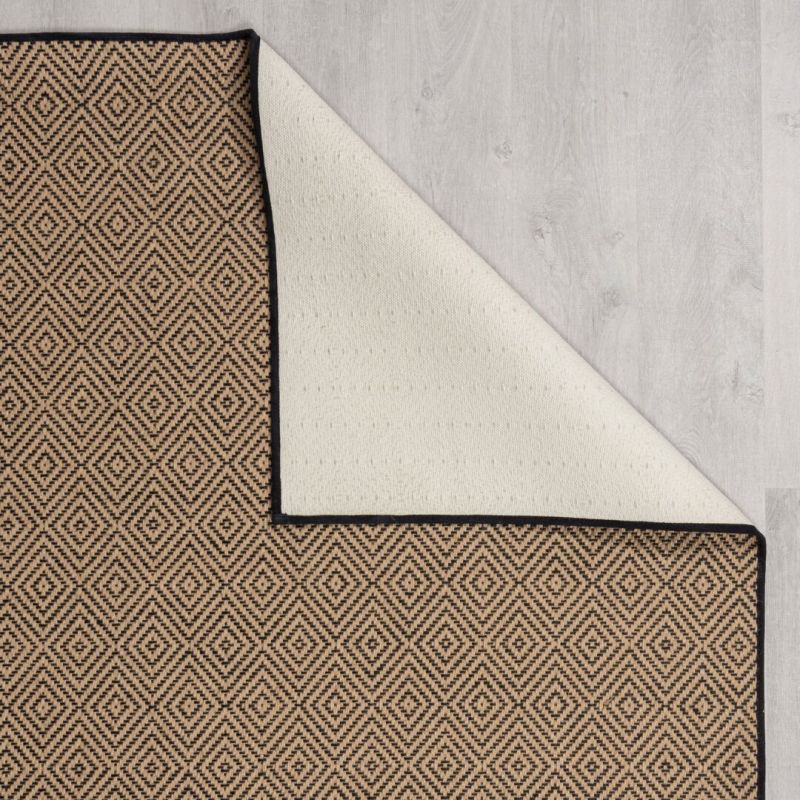 Tapis en jute mélangé noir Diamond dos