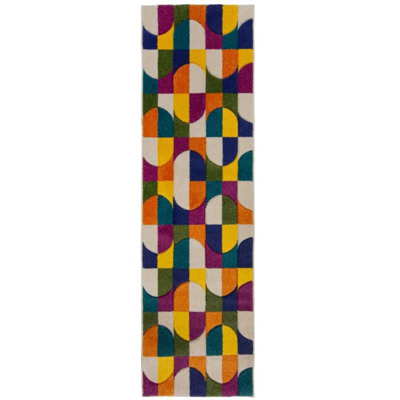 Tapis de salon design multicolore Chacha