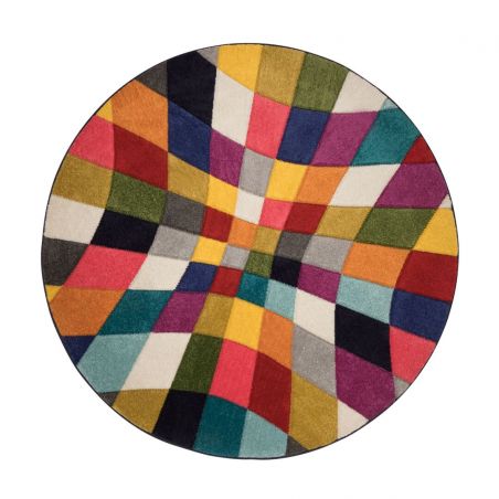Tapis design rond multicolore Rhumba