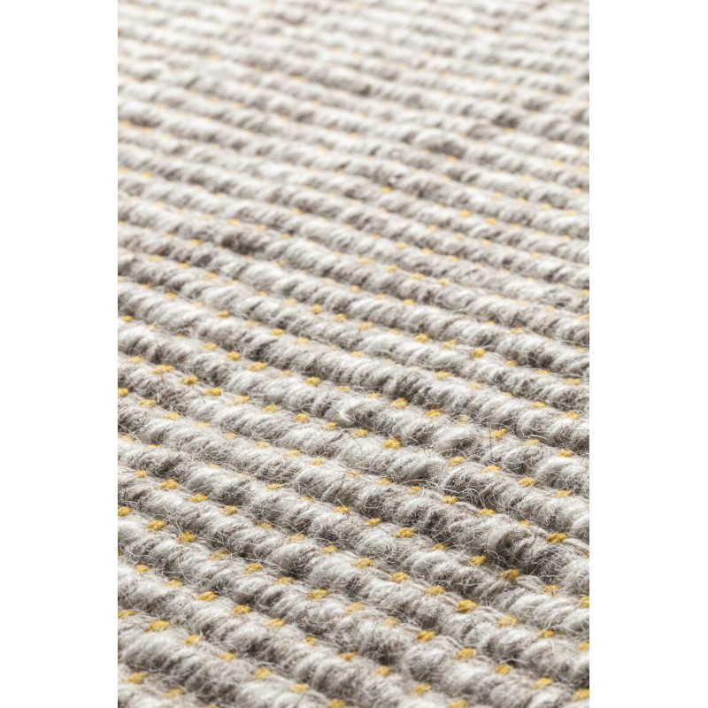 Tapis tissé main en laine Marvel jaune et écru