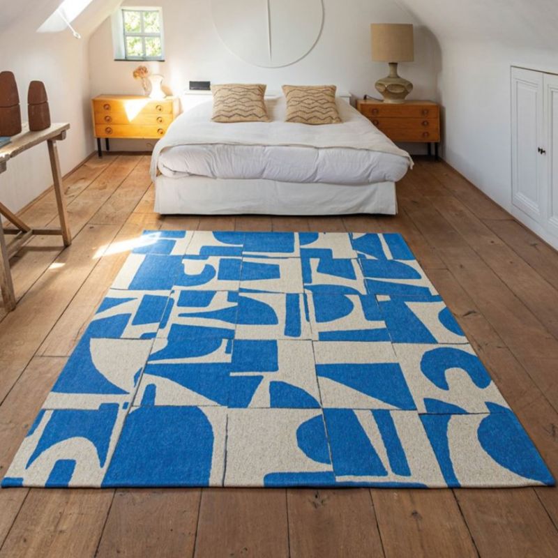 Tapis contemporain bleu en PET Papercut Campanula salon