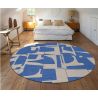 Tapis contemporain rond bleu en PET Papercut Campanula