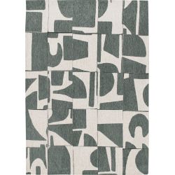 Tapis contemporain bleu en PET Papercut Sea Spray